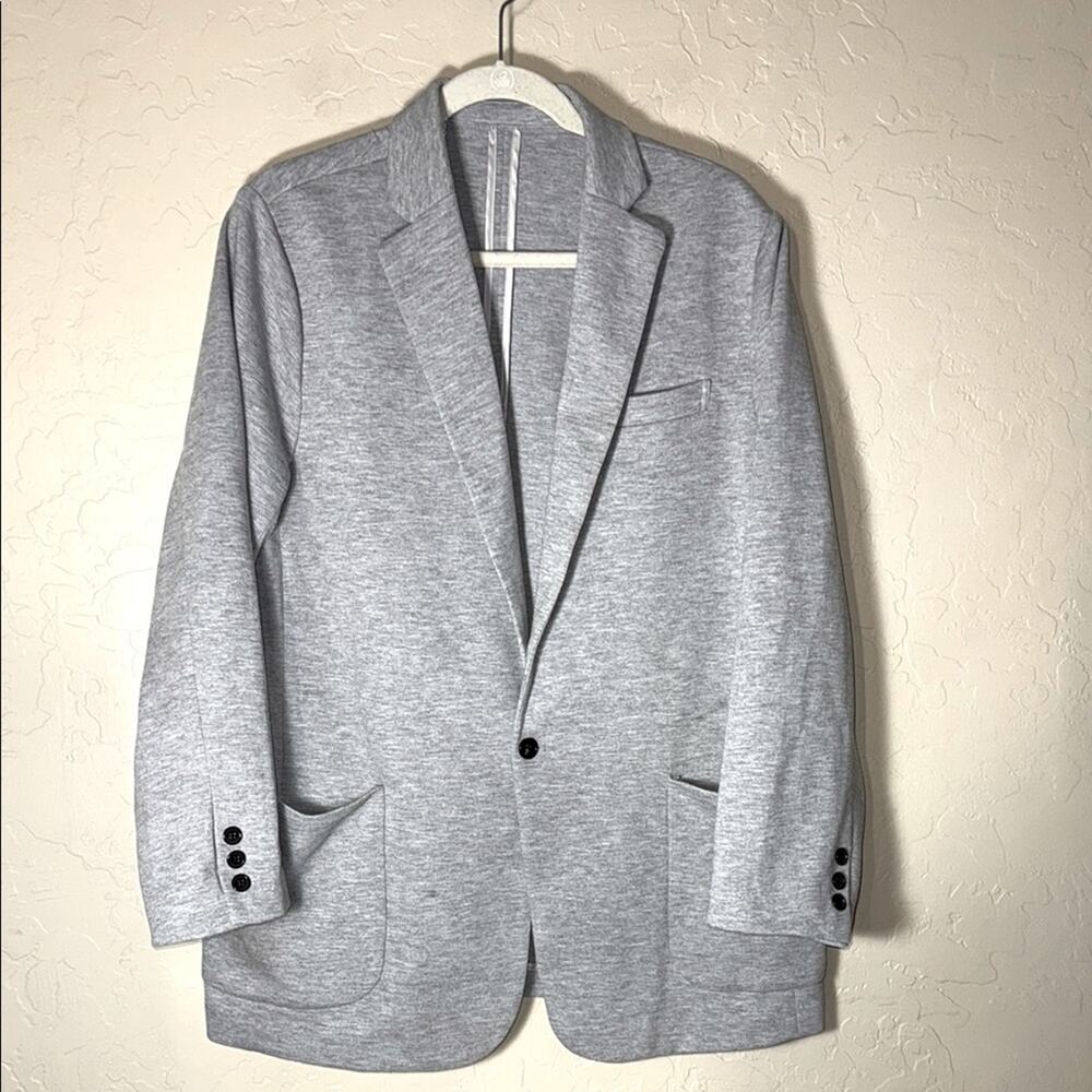 Dapper Boi Heather Grey Single Button Blazer Size… - image 1